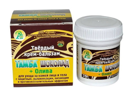 Твердый крем бальзам Тамба «Шоколад + Олива»