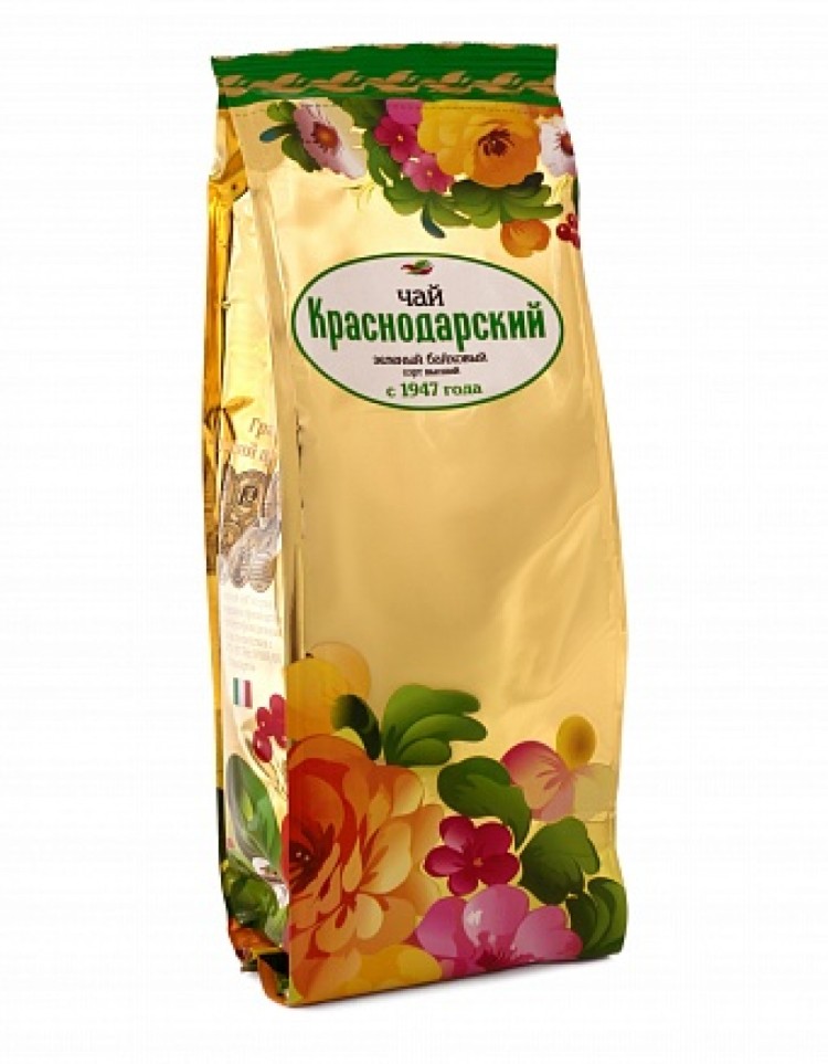 Чай зеленый экстра в/с «Краснодарский с 1947 г» 200 гр пакет золото