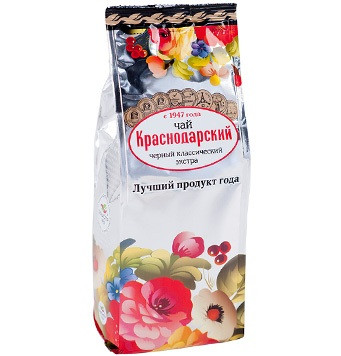Чай чёрный экстра в/с «Краснодарский с 1947 г» 200 гр пакет серебро