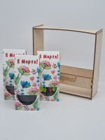 Набор 387 Праздничный кофе, чай, пастила с 8 марта