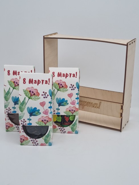Набор 387 Праздничный кофе, чай, пастила с 8 марта