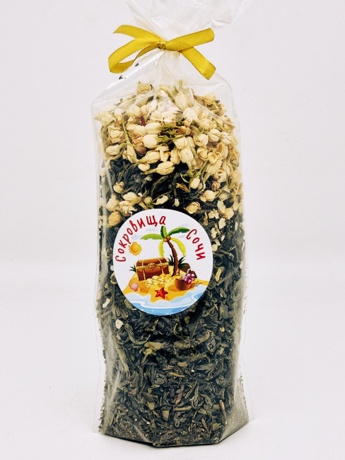 Чай зеленый ручной сбор с жасмином 100гр Чай зеленый ручной сбор с жасмином 100гр