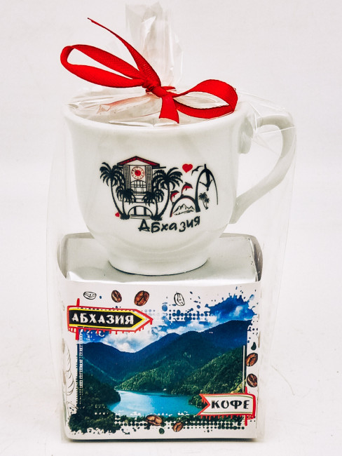 Кофе 100гр Абхазия с кружкой мини и лукумом