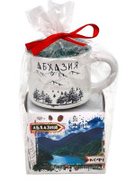 Кофе 100гр Абхазия с кружкой мини и лукумом