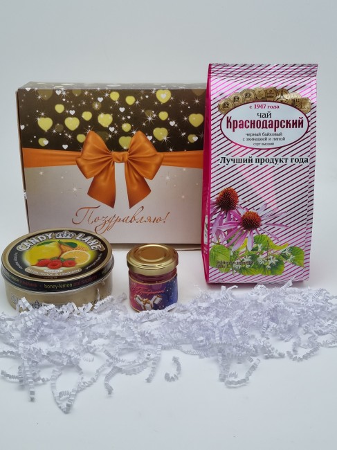 Набор 560 Праздничный чай, леденцы, и мед лучший подарок