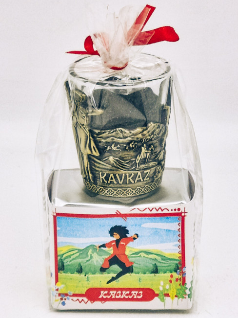 Чай черный ручной сбор 35гр Кавказ с сувениром стопка