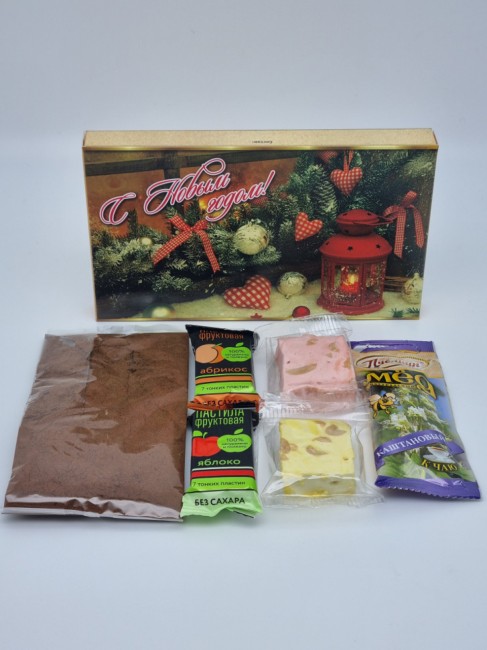 Набор Праздничный кофе, мед, пастила и нуга с новым годом