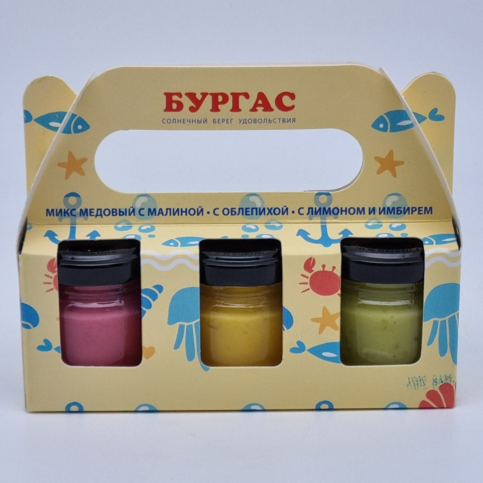 Деликатес №1 (мед микс с малиной, облепихой, лимоном) 50гр
