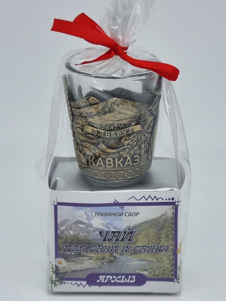 Краснополянский чай "для сауны и бани" 40гр Архыз с сувениром стопка
