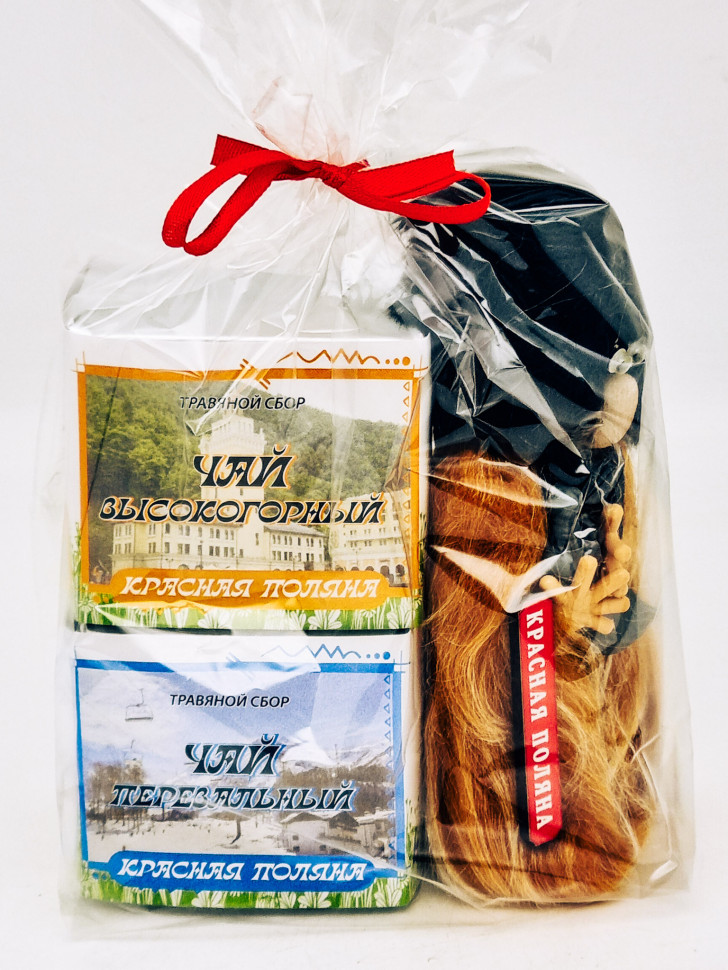 Набор с Аксакалом Краснополянский чай "для сауны и бани" 40гр и "Перевальный" 40гр Красная поляна