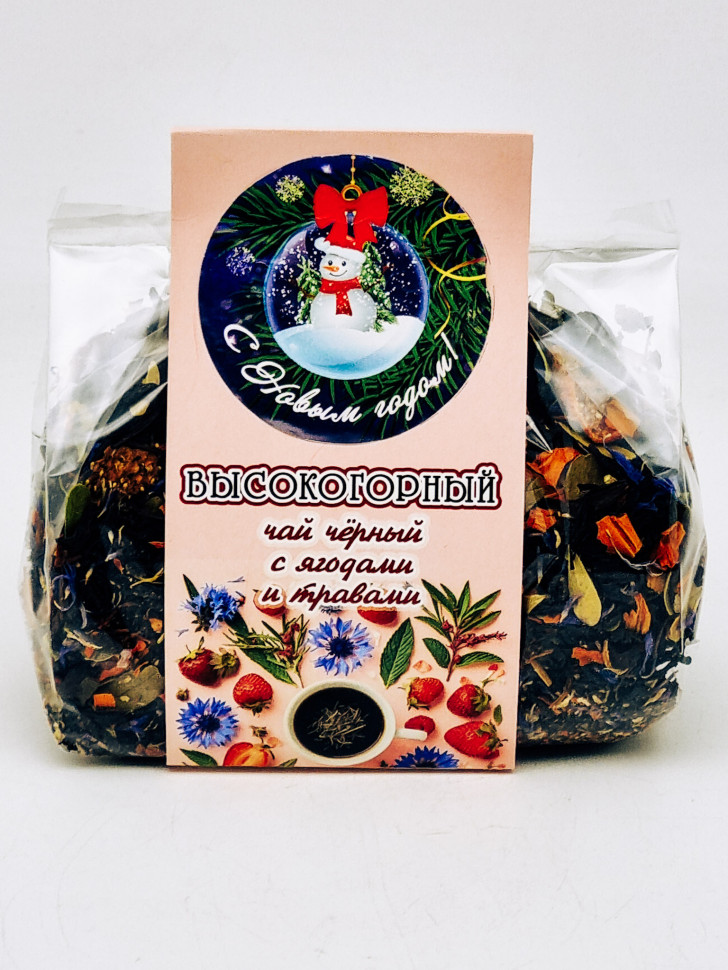 Подарок с новым годом чай черный с добавками "Высокогорный" 100гр