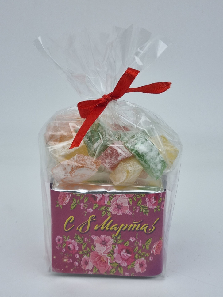 Подарочный набор с 8 марта чай зеленый ручной сбор 40гр и рахат-лукум 50гр