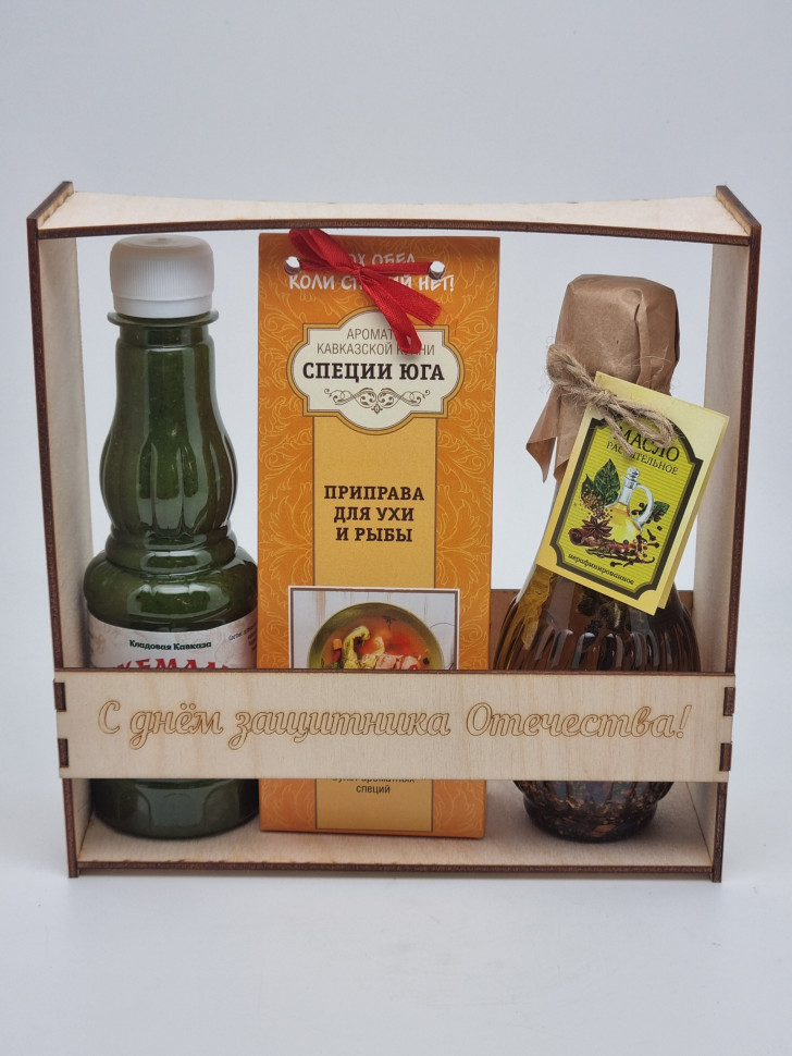Подарочный набор с 23 февраля для рыбы "Соус, специи специй, масло со специями" №3