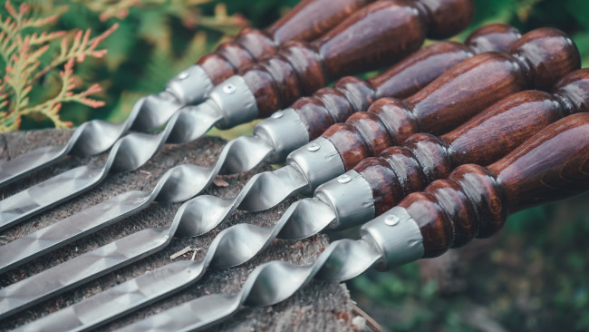 Шампура 8шт с деревянной ручкой заклепка 50см