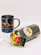 Зеленый чай ручной сбор 100гр в кружке из нержавейки "Вокзал" 200мл