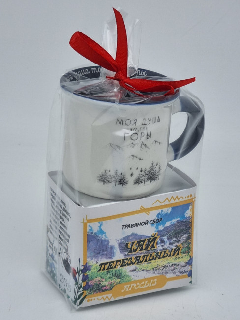 Краснополянский чай "Перевальный" 40гр + кружка мини Архыз