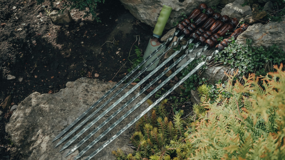 Шампура 6шт ручка бук 40см