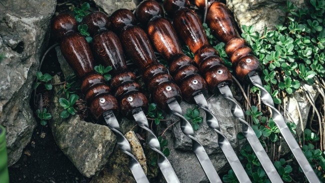 Шампура 6шт ручка бук 40см Шампура 6шт ручка бук 40см