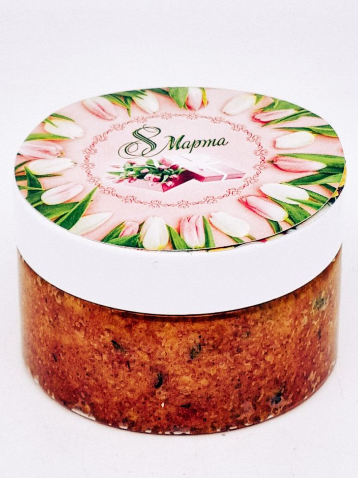 Скраб соляной натуральный Золотая Мацеста "Роза" 300гр с 8 марта