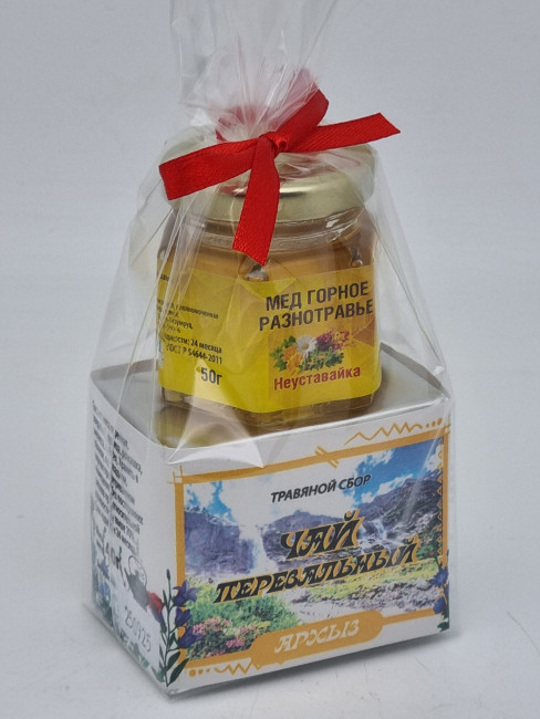 Краснополянский чай "Перевальный" 40гр +мед 50гр Архыз