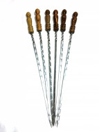 Шампура 6шт ручка орех 50см