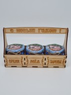 Набор 258 Праздничный варенье, мед каштановый, мед с орехами с новым годом