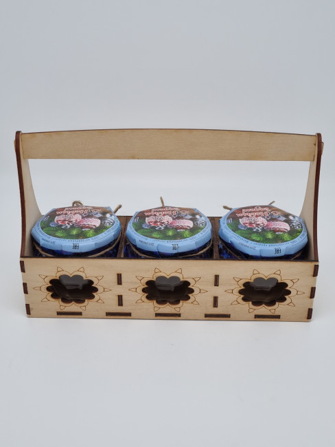 Набор 258 Праздничный варенье, мед каштановый, мед с орехами с новым годом