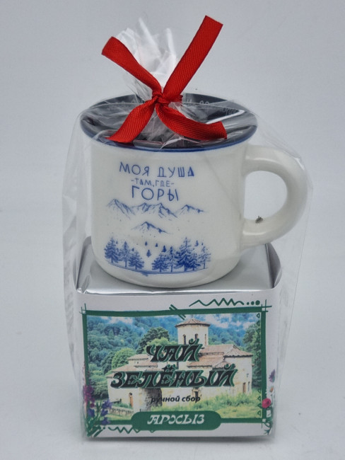 Чай зеленый ручной сбор 40гр + кружка мини Архыз Чай зеленый ручной сбор 40гр + кружка мини Архыз