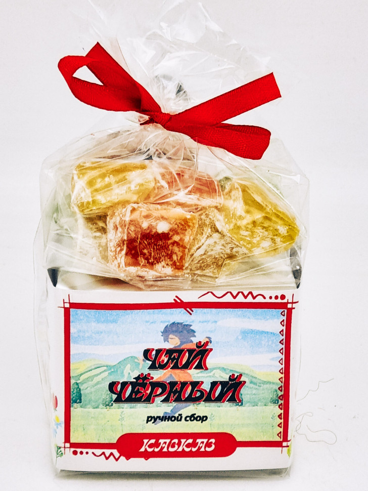 Чай черный ручной сбор 35гр +лукум 50гр Кавказ с магнитом