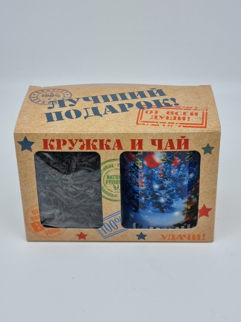 Набор Праздничный  кружка, сладости и 2 вида чая с новым годом