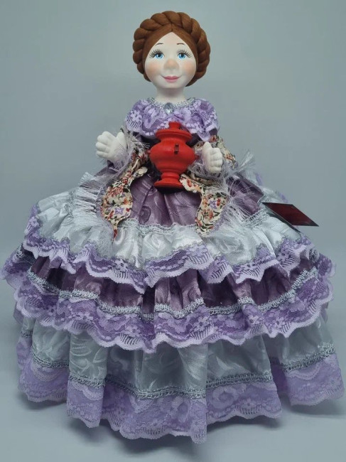 Грелка на чайник или самовар "Кукла Эвелина" диаметр 60см