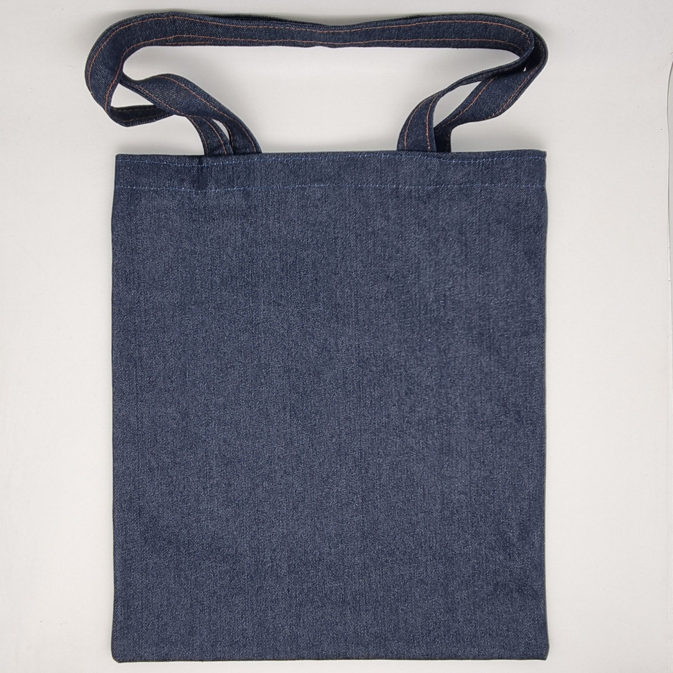 Сумка джинсовая синяя "Шоппер" без рисунка