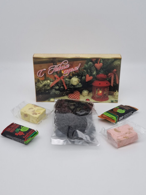 Набор 138 Праздничный чай черный, нуга и пастила с новым годом Набор 138 Праздничный чай черный, нуга и пастила с новым годом