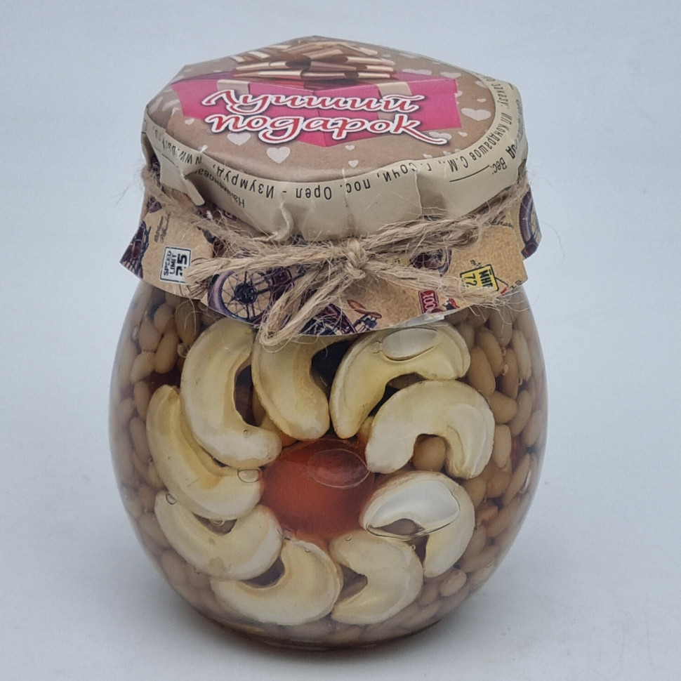 Мед с орехами ассорти 250гр лучший подарок