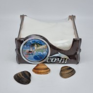 Салфетница из дерева коричневая
