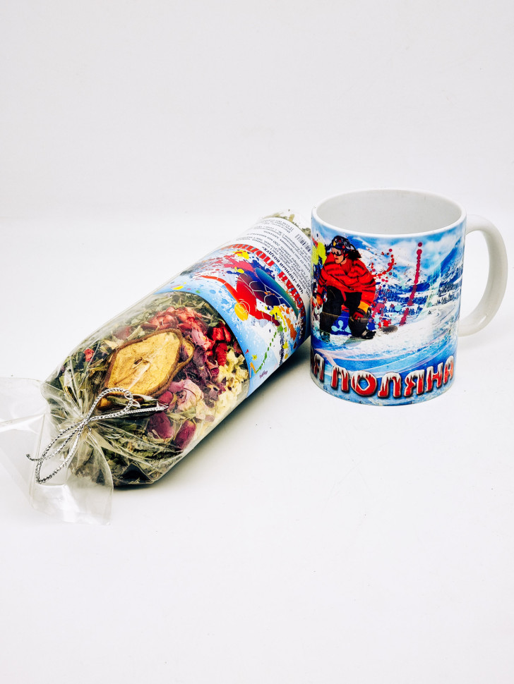 Краснополянский чай "Горный воздух" 100гр в кружке сноубордист 200мл