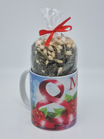 Подарочный набор с 8 марта зеленый чай с жасмином 110гр в кружке 300мл