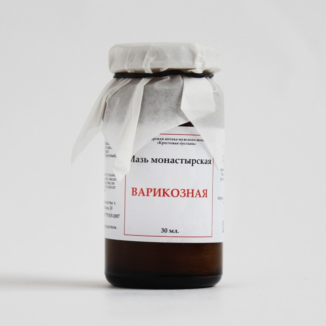 Мазь "Варикозная" Монастырская аптека 30мл стекло Мазь "Варикозная" Монастырская аптека 30мл стекло