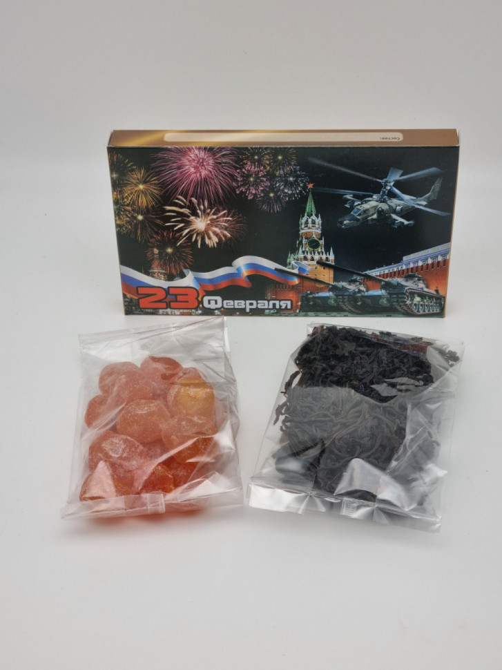 Подарочный набор с 23 февраля чай чёрный 25гр и кумкват 80гр