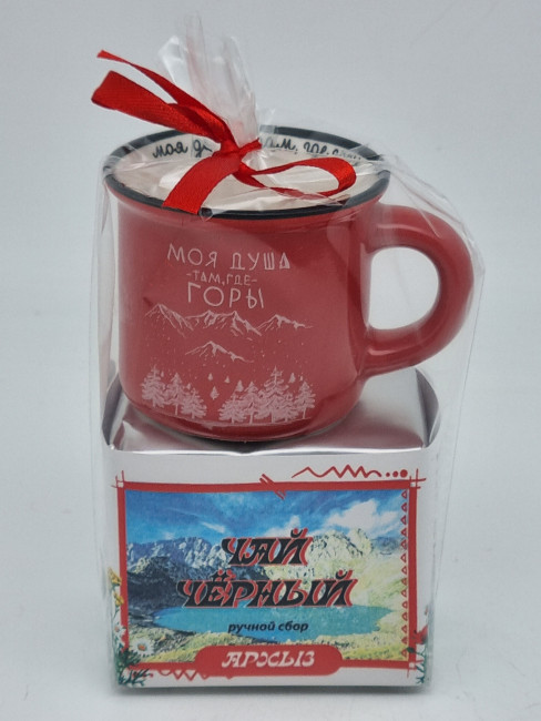 Чай черный ручной сбор 35гр + кружка мини Архыз Чай черный ручной сбор 35гр + кружка мини Архыз