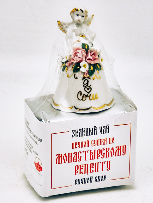 Чай печной сушки по монастырскому рецепту зеленый 40гр колокольчик с лепниной коллекционный фарфор