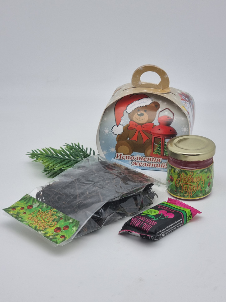 Набор 79 ассорти черный чай, медовый микс с малиной и пастила с Новым годом