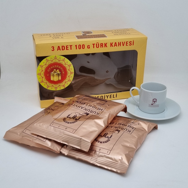 Подарочный набор " Mehmet Efendi" (1 чашка/блюдце, кофе 3шт*100гр) лучший подарок