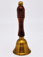 Колокольчик ручной с деревянной ручкой, высота 13,5см