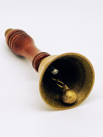 Колокольчик ручной с деревянной ручкой, высота 13,5см