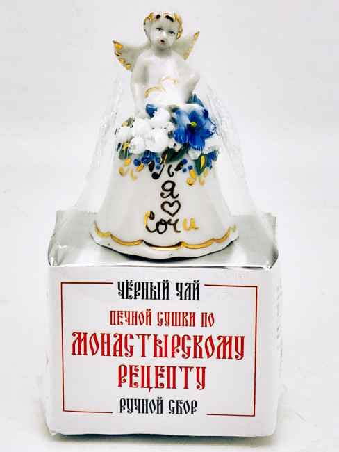 Чай печной сушки по монаст рецепту чер 35гр и колокольчик ангел мини с лепниной коллекционный фарфор
