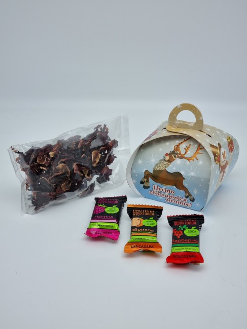 Набор 78 ассорти каркаде и пастила с Новым годом