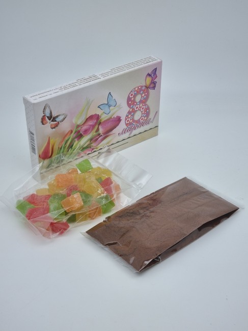 Набор Праздничный кофе Арабика и рахат лукум с 8 марта Набор Праздничный кофе Арабика и рахат лукум с 8 марта