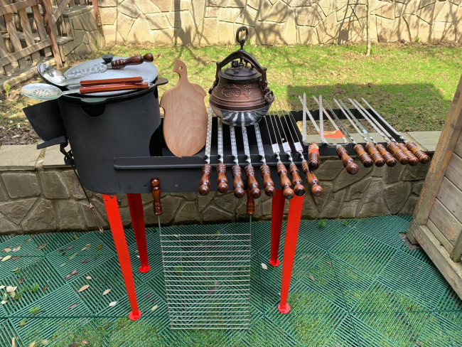 Разборный мангал - печь на 12л комплект №11 Разборный мангал - печь на 12л комплект №11