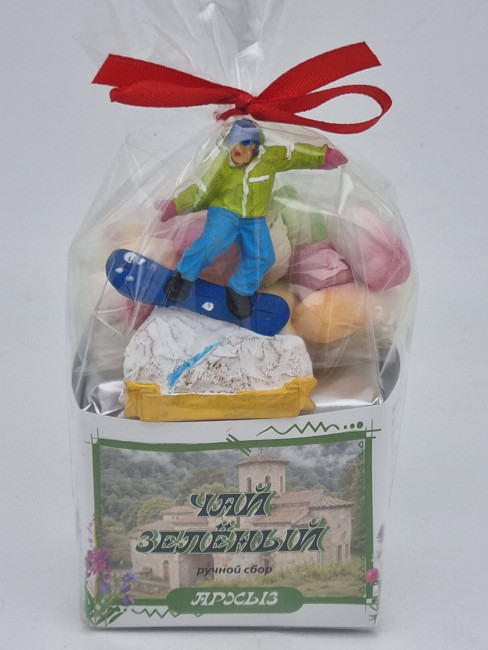 Чай зеленый ручной сбор 40гр + парварда 50гр Архыз с магнитом сноубордист 1 Чай зеленый ручной сбор 40гр + парварда 50гр Архыз с магнитом сноубордист 1